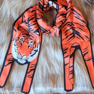 Orange Tiger Animal Wrap Scarf